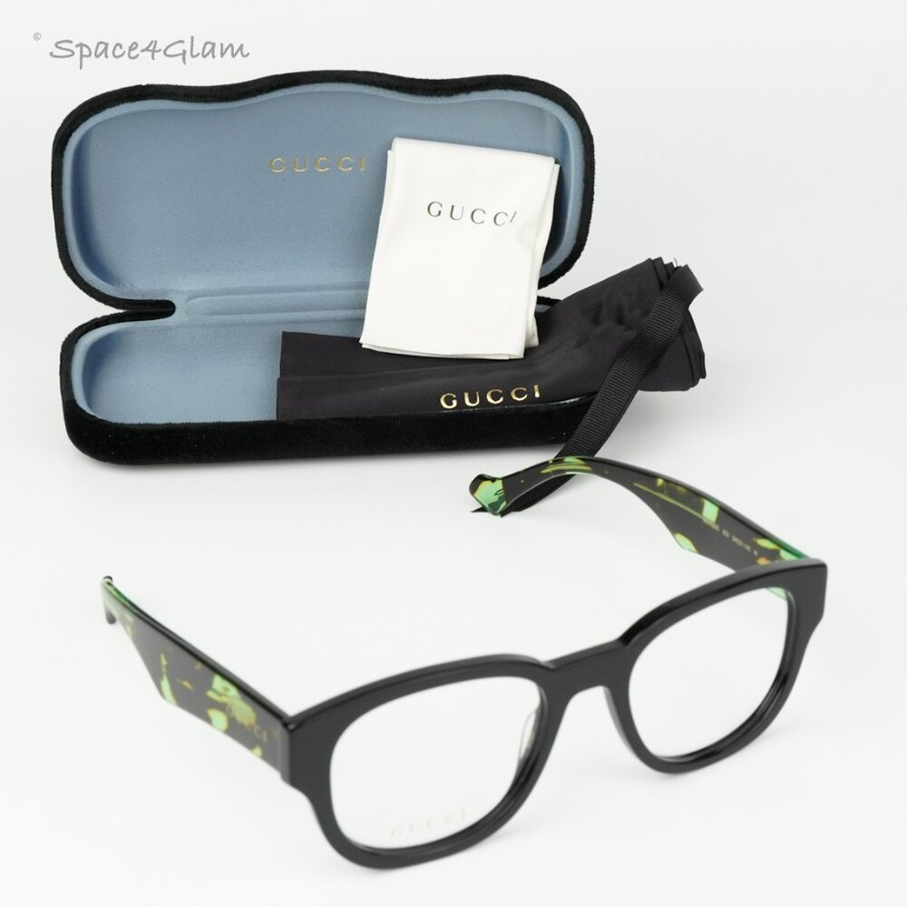 BRAND NEW Gucci GG1429O 003 Black Green Havana Square Men Eyeglasses GG 1429O - Picture 6 of 7